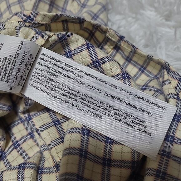 Abercrombie and Fitch Mens Long Sleeve Button Down Shirt Size Small Yellow Plaid - Picture 7 of 12